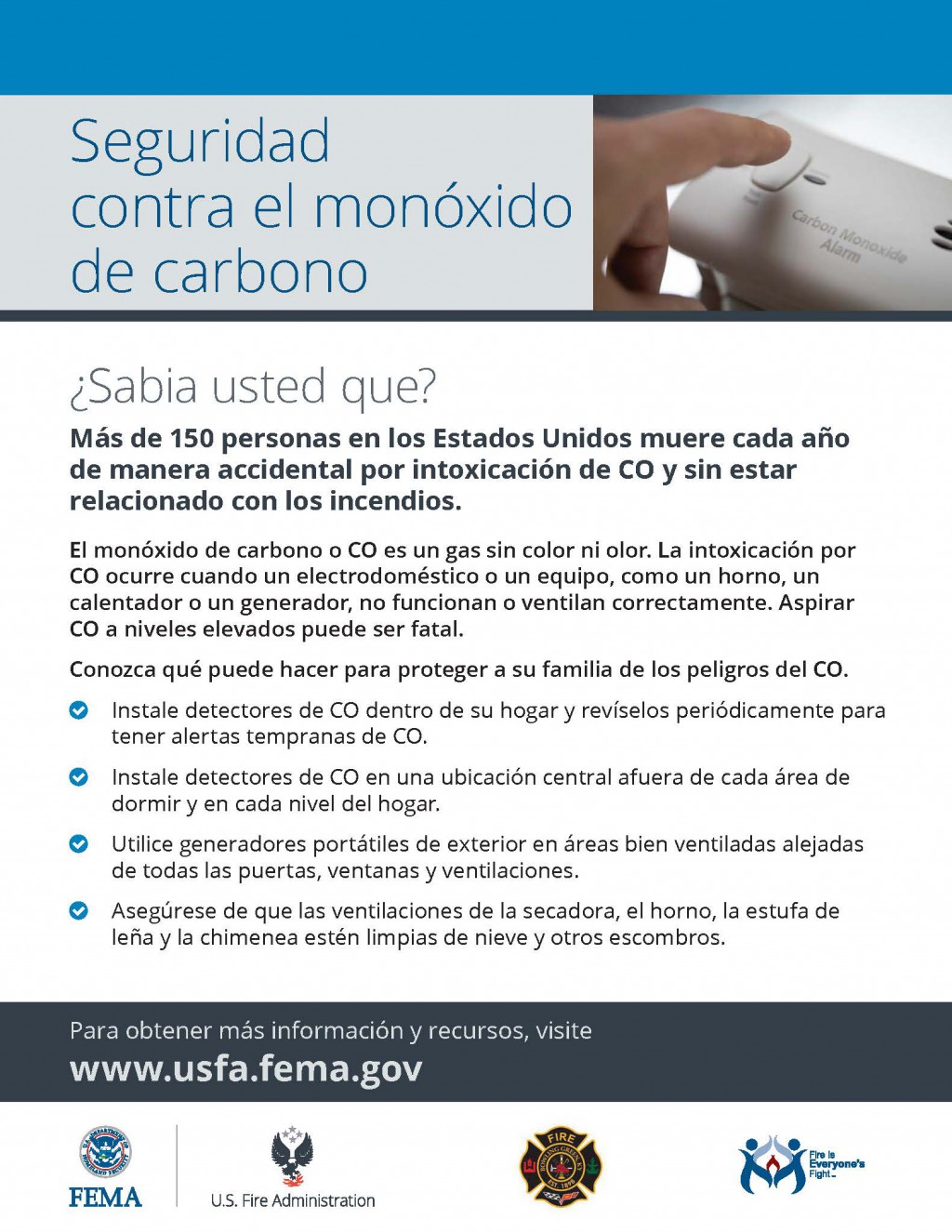 Carbon Monoxide Safety Spanish
