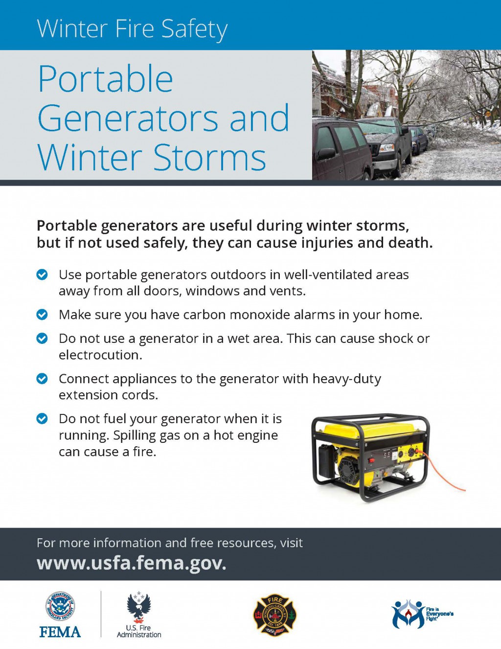 Portable Generator and Winter Storm Safety English