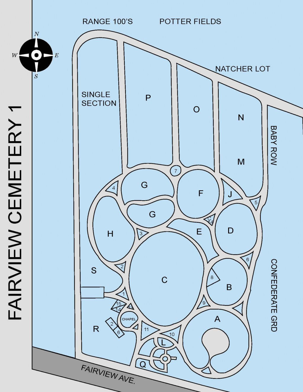 Fairview Cemetery 1 Map (Overview)