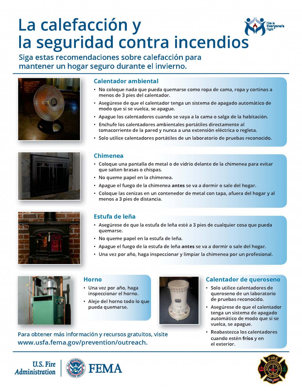 Heating Fire Safety Spanish
