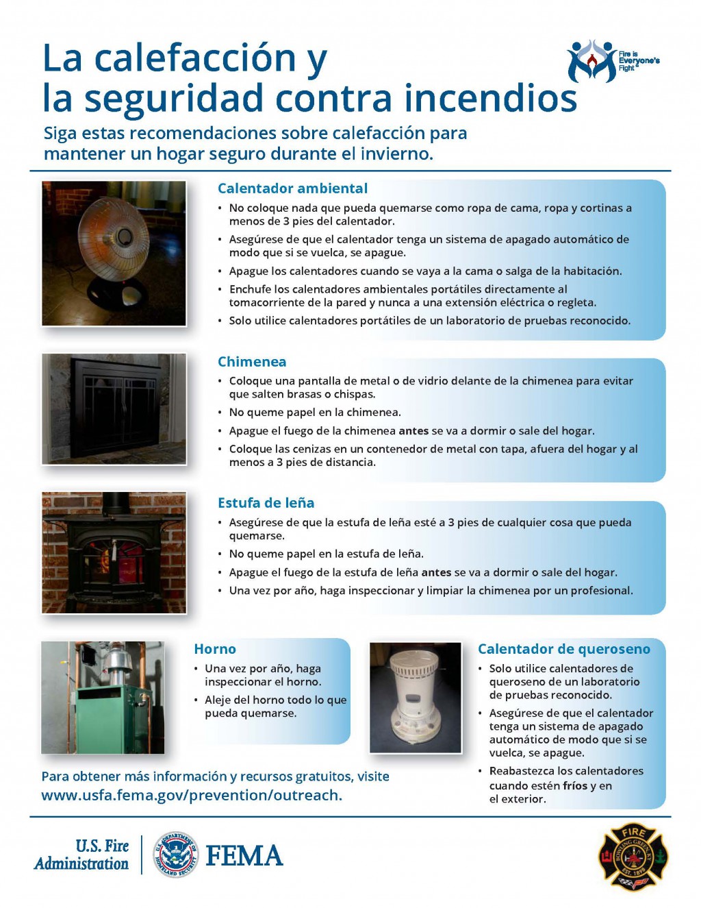 Heating Fire Safety Spanish