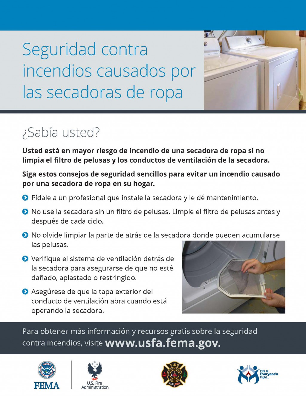 Clothes Dryer Safety Spanish
