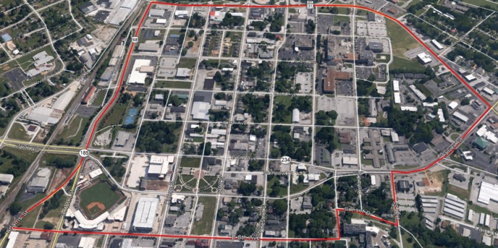 Aerial View of Census Block Group 102.1