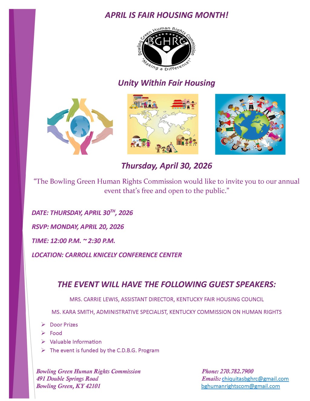 Bowling Green Human Rights - Fair Housing Month Flyer 2025