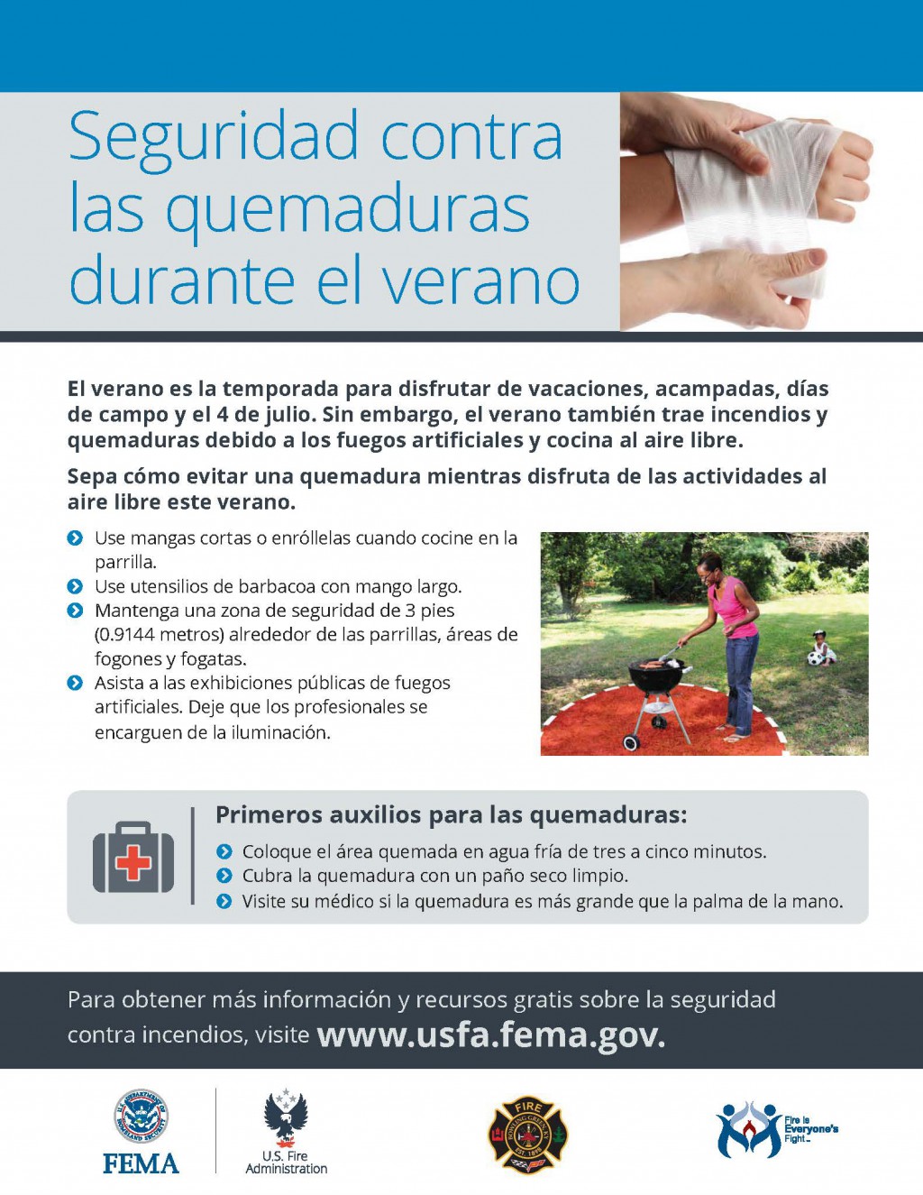 Summertime Burn Safety Spanish