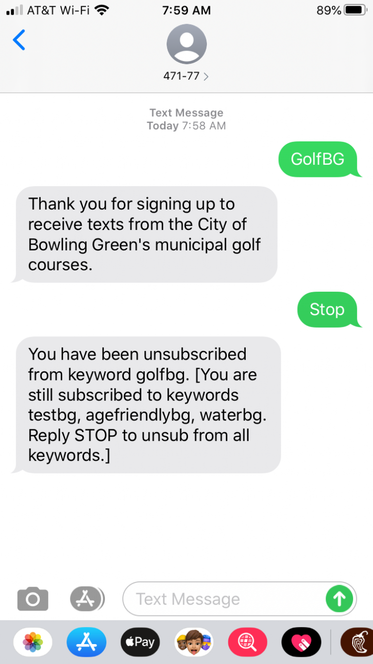 SMS - Unsubcribe Example - Aug 2016