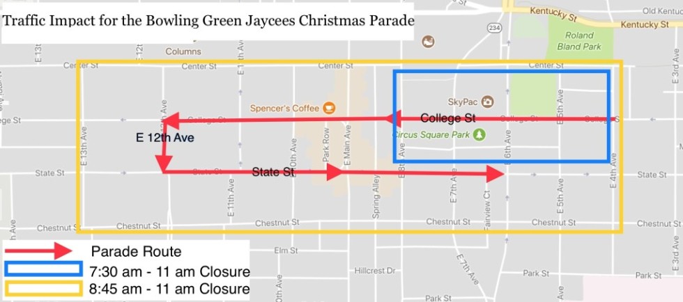 Traffic Impact Alert Jaycee Christmas Parade - Bowling Green, Kentucky ...