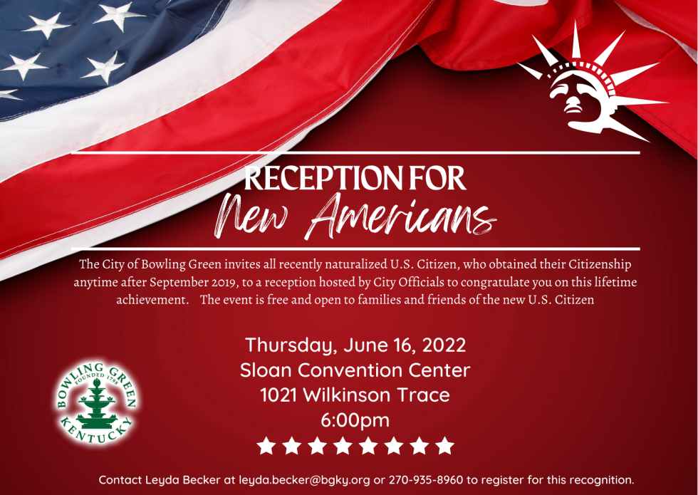 Reception for New U.S. Citizens on June 16