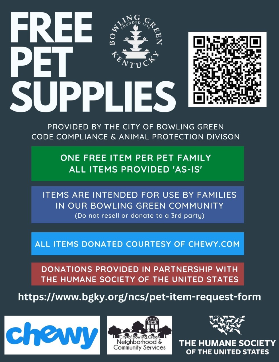 City gives away free pet supplies