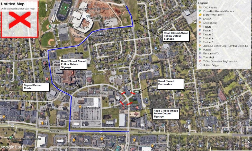 Portions of Ashley Circle and Westen to temporarily close for roadwork