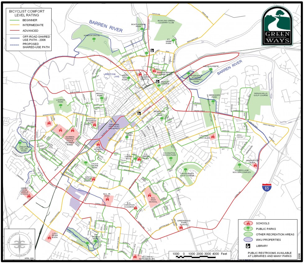 Bicyclist Routes - April, 2006