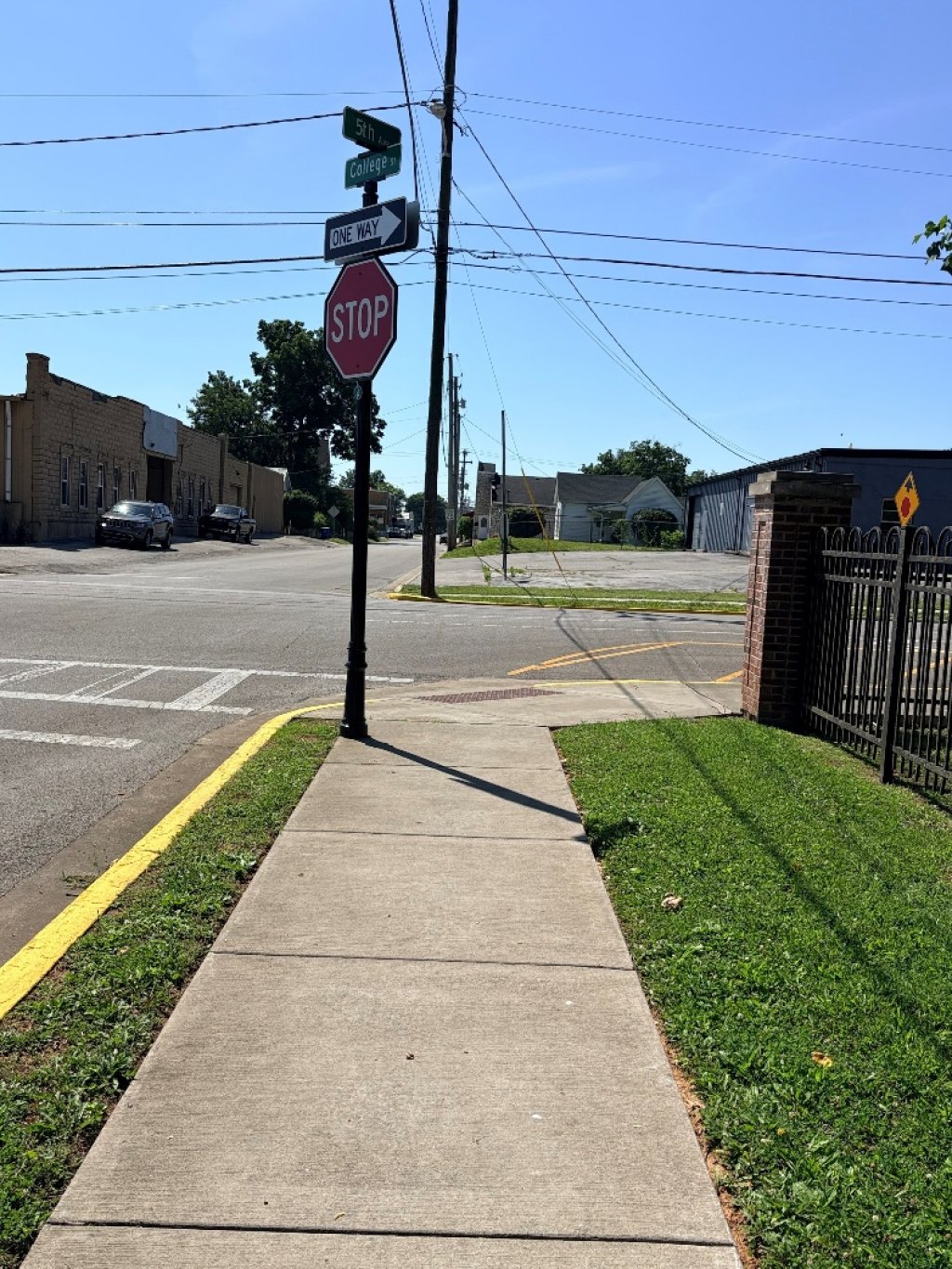 Sidewalk with Stop Sign