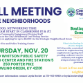 Join us for the Fall meeting of the Bowling Green Coalition of Active Neighborhoods