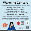Hazardous Weather Bulletin: Warming Centers Available Jan. 15-Jan. 17