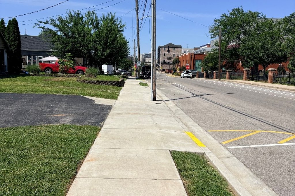 Sidewalk with Power Lines