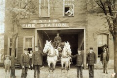 Fire Station Portrait with Curious Children