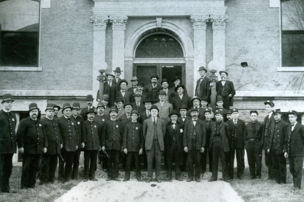 Bowling Green Police and Fire Departments with Mayor and City Officials Era 1900's